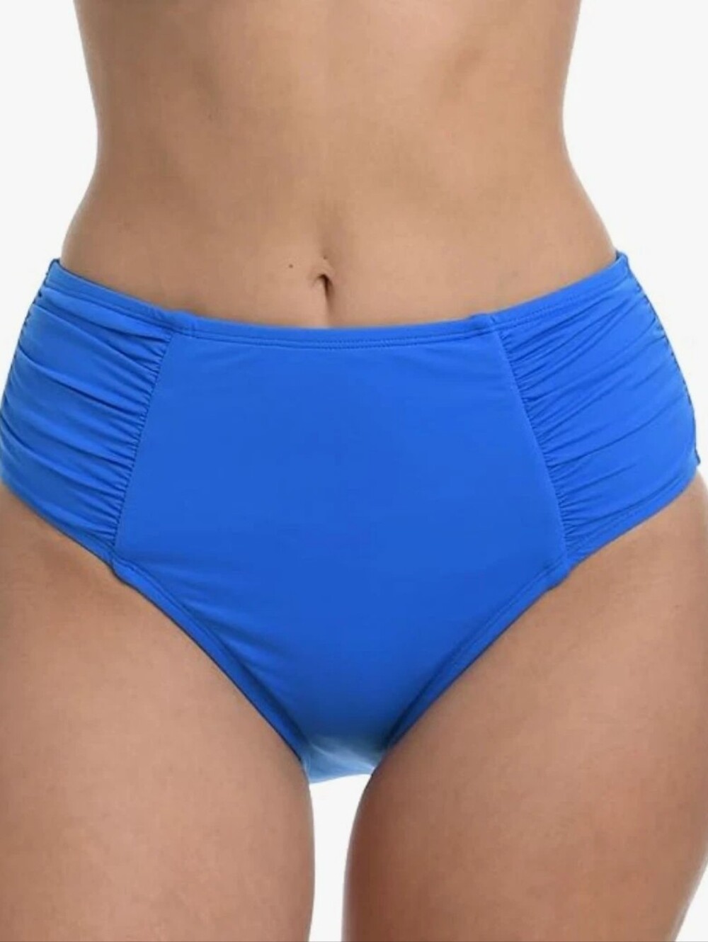 La Blanca Island Goddess High Waist Bikini Bottom Capri Blue Women sz 6 NWT